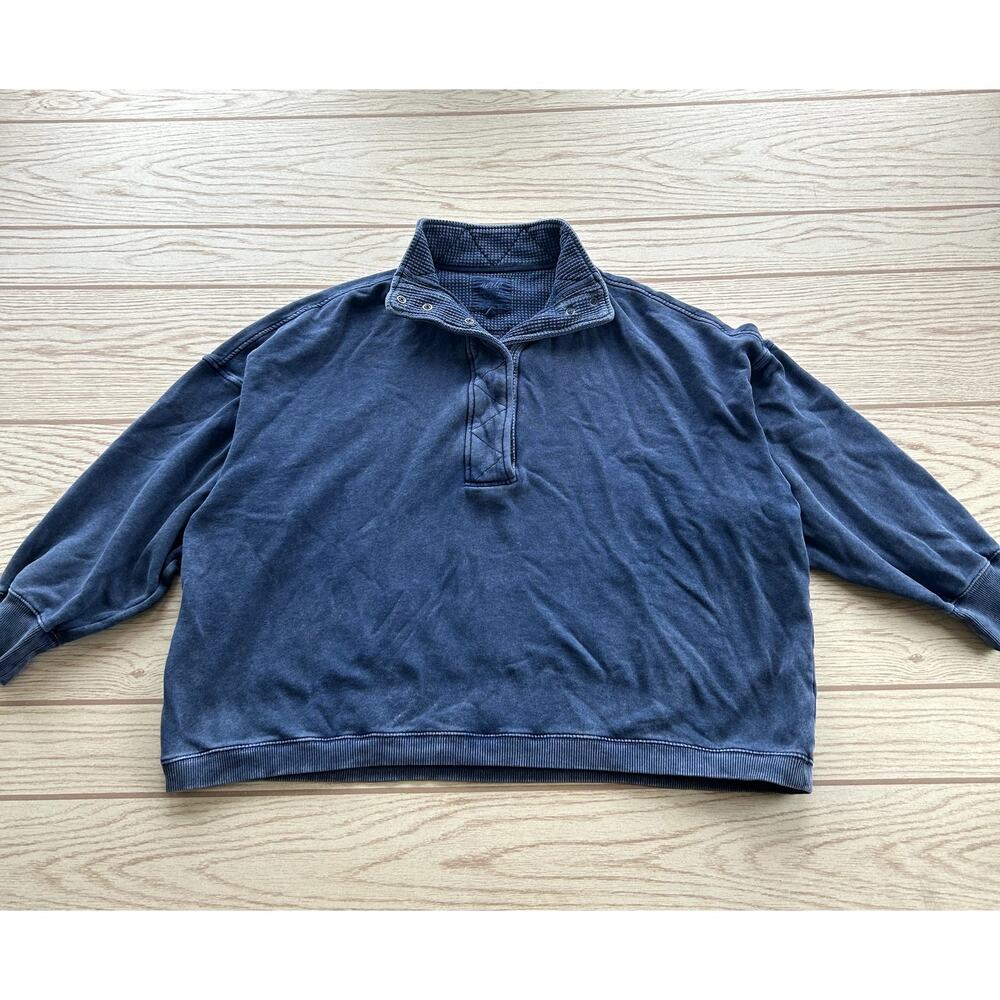 Aerie Quarter Zip Sweatshirt Women's Size XXL Blue